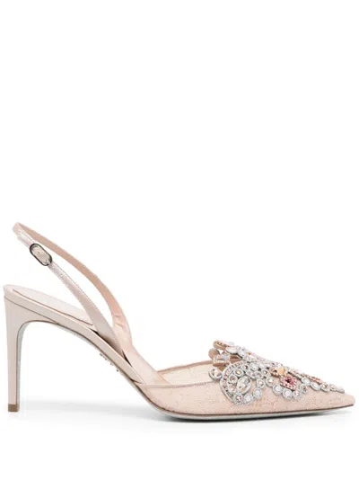 René Caovilla 55mm Venezia Leather Pumps In Blush
