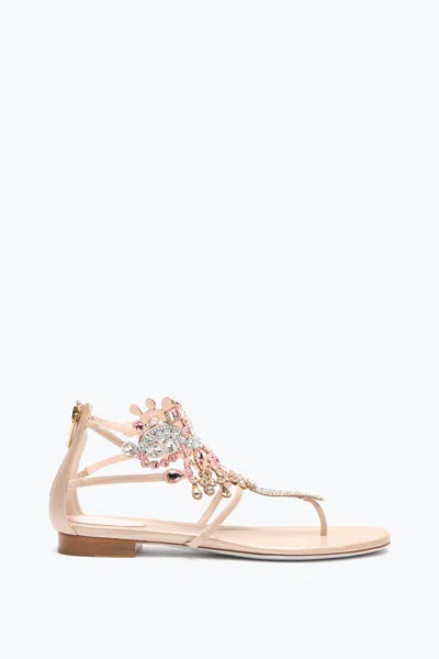 René Caovilla Veneziana Nude Thong Sandal 10 In Brown