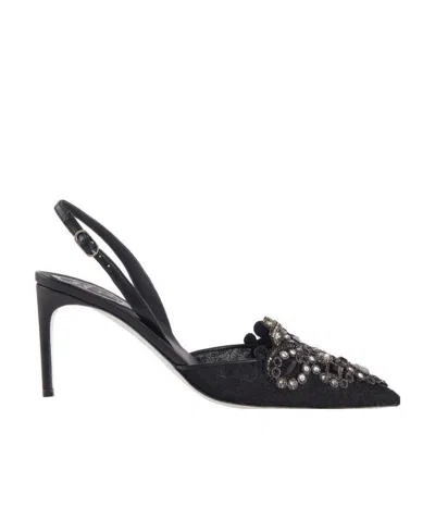 RENÉ CAOVILLA VENEZIANA SHOES WITH EXPOSED HEELS