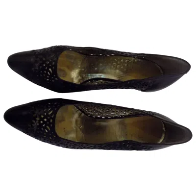 Pre-owned René Caovilla Vintage Black Heels Size 39 Made In Italy, 1990s