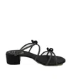 René Caovilla Water Drill Bow Sandals In Black
