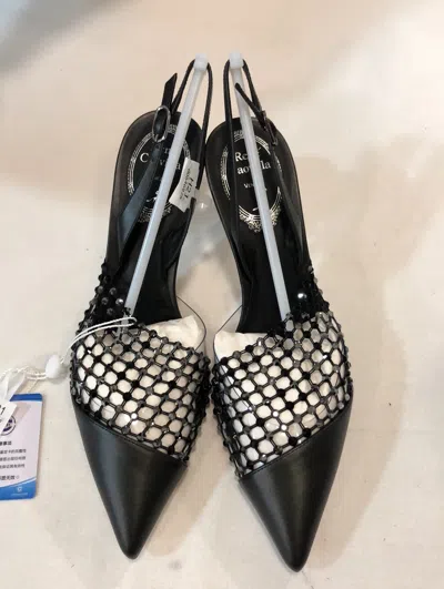 René Caovilla Water Drill Mesh High Heels In Black