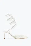 René Caovilla White Jewel Chandelier Pumps