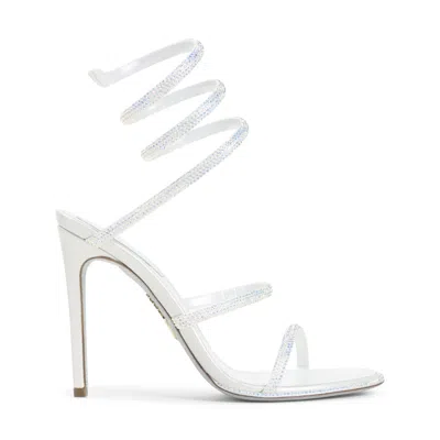 RENÉ CAOVILLA WHITE RHINESTONE HEELS
