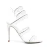 René Caovilla 100mm Chandelier Sandals In White