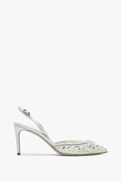 René Caovilla White Slingbacks Cinderella