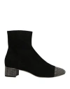 René Caovilla Bonnie Black Suede Bootie 40 In Black