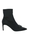 René Caovilla Rene' Caovilla Woman Ankle Boots Black Size 6.5 Textile Fibers In Black