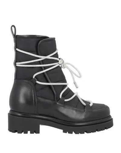 René Caovilla Rene' Caovilla Woman Ankle Boots Black Size 8 Calfskin, Textile Fibers
