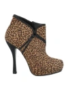 René Caovilla Rene' Caovilla Woman Ankle Boots Camel Size 10 Leather In Beige