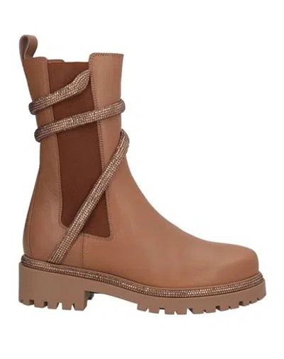René Caovilla Rene' Caovilla Woman Ankle Boots Camel Size 7 Calfskin