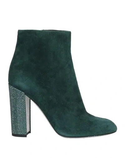 René Caovilla Rene' Caovilla Woman Ankle Boots Dark Green Size 10 Leather