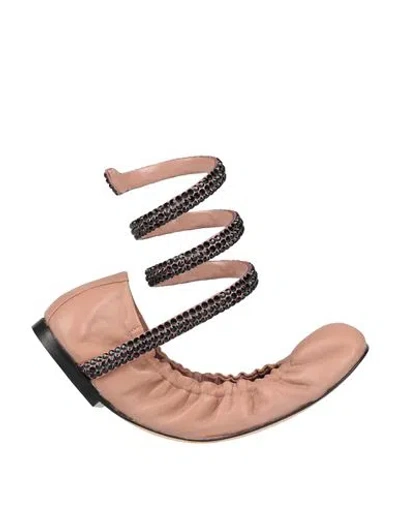 René Caovilla Rene' Caovilla Woman Ballet Flats Antique Rose Size 8 Leather