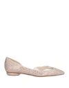 René Caovilla Rene' Caovilla Woman Ballet Flats Beige Size 7 Textile Fibers In Nude