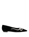 René Caovilla Rene' Caovilla Woman Ballet Flats Black Size 7.5 Textile Fibers