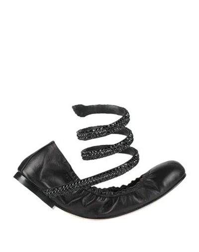 René Caovilla Rene' Caovilla Woman Ballet Flats Black Size 8 Leather