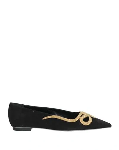 René Caovilla Rene' Caovilla Woman Ballet Flats Black Size 8 Textile Fibers