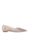 René Caovilla Rene' Caovilla Woman Ballet Flats Blush Size 10 Leather, Textile Fibers In Pink