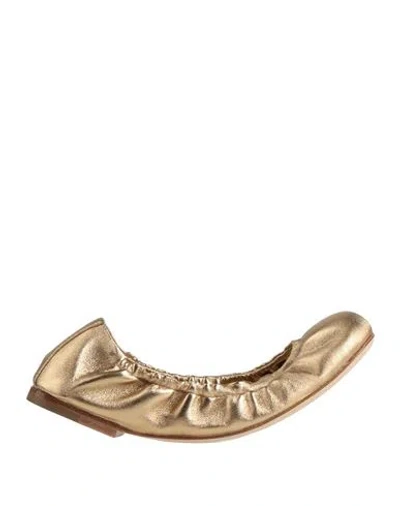 René Caovilla Rene' Caovilla Woman Ballet Flats Gold Size 8 Lambskin