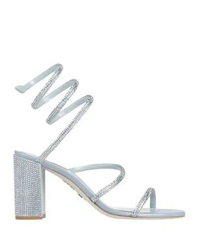 René Caovilla Cleo 85mm Snake-wrap Block-heel Sandals In Grey