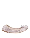 René Caovilla Rene' Caovilla Woman Ballet Flats Light Pink Size 8 Leather, Textile Fibers In Pink