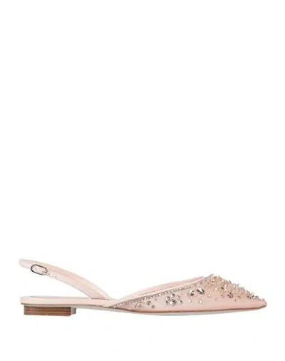 René Caovilla Rene' Caovilla Woman Ballet Flats Light Pink Size 8 Textile Fibers, Lambskin