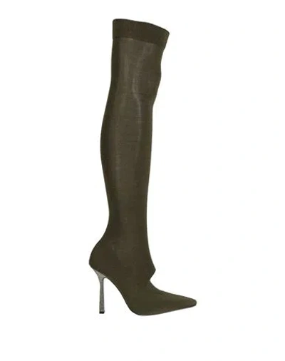 RENÉ CAOVILLA RENE' CAOVILLA WOMAN BOOT MILITARY GREEN SIZE 8 CASHMERE