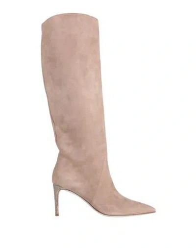 René Caovilla Rene' Caovilla Woman Boot Sand Size 7 Leather In Neutral