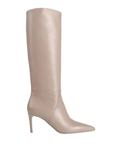 René Caovilla Rene' Caovilla Woman Boot Taupe Size 7 Leather In Grey