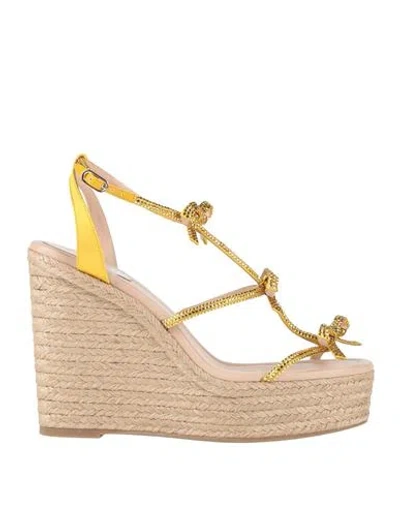 René Caovilla Rene' Caovilla Woman Espadrilles Marigold Size 8 Textile Fibers In Yellow