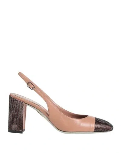 René Caovilla Rene' Caovilla Woman Pumps Antique Rose Size 7 Leather, Textile Fibers
