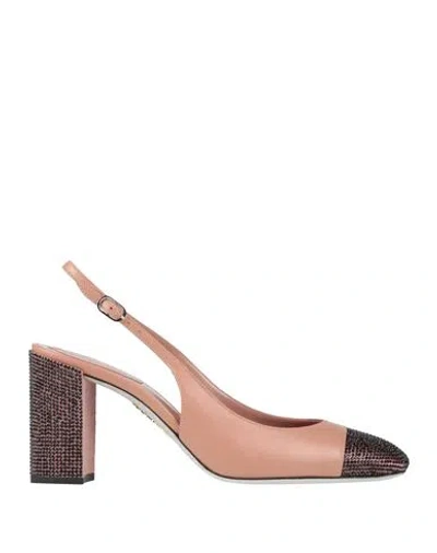 René Caovilla Rene' Caovilla Woman Pumps Blush Size 6 Lambskin, Textile Fibers