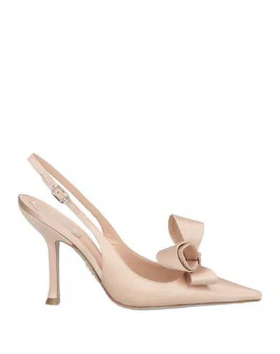 René Caovilla Rene' Caovilla Woman Pumps Blush Size 7 Textile Fibers In Neutral