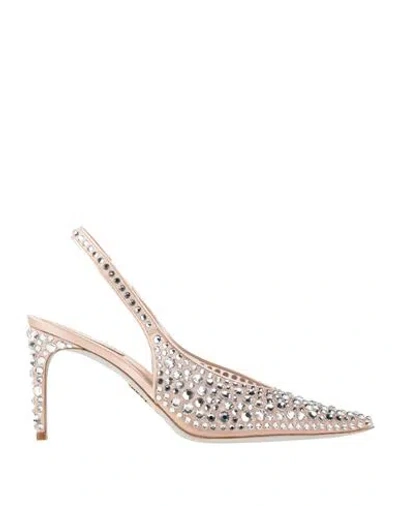 René Caovilla Rene' Caovilla Woman Pumps Blush Size 7.5 Textile Fibers In Pink