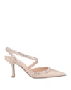 René Caovilla Rene' Caovilla Woman Pumps Blush Size 12 Leather, Textile Fibers In Pink