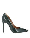 René Caovilla Rene' Caovilla Woman Pumps Dark Green Size 4.5 Leather In Green
