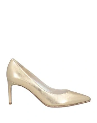 René Caovilla Rene' Caovilla Woman Pumps Gold Size 7.5 Lambskin