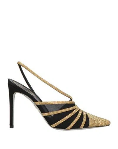 René Caovilla Rene' Caovilla Woman Pumps Gold Size 8 Textile Fibers