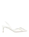 René Caovilla Rene' Caovilla Woman Pumps Ivory Size 9.5 Textile Fibers In White