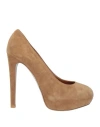 René Caovilla Rene' Caovilla Woman Pumps Khaki Size 5 Leather In Khaki