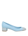 René Caovilla Rene' Caovilla Woman Pumps Light Blue Size 8 Lambskin