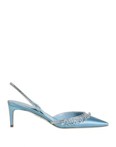 René Caovilla Rene' Caovilla Woman Pumps Light Blue Size 8 Textile Fibers