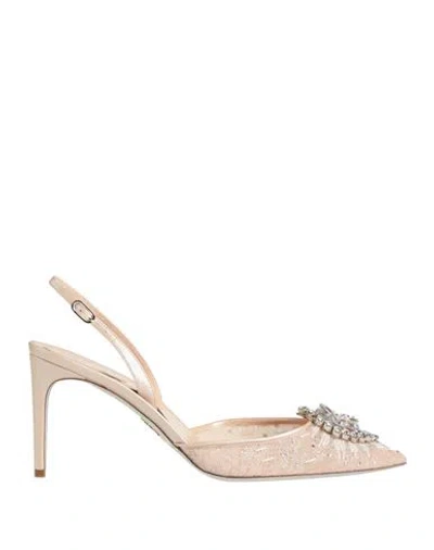 René Caovilla Rene' Caovilla Woman Pumps Light Pink Size 10.5 Textile Fibers