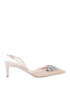 René Caovilla Rene' Caovilla Woman Pumps Light Pink Size 7 Textile Fibers, Leather In Pink