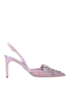 René Caovilla Rene' Caovilla Woman Pumps Lilac Size 8 Textile Fibers In Purple