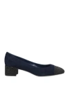 René Caovilla Rene' Caovilla Woman Pumps Midnight Blue Size 7.5 Leather, Textile Fibers In Multi