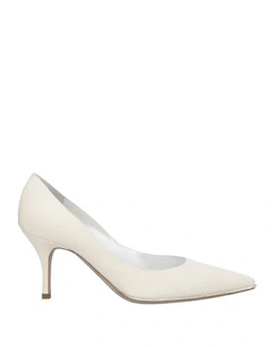 René Caovilla Rene' Caovilla Woman Pumps Off White Size 11 Textile Fibers