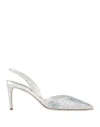René Caovilla Rene' Caovilla Woman Pumps Off White Size 8 Textile Fibers In White