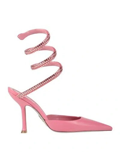 René Caovilla Rene' Caovilla Woman Pumps Pink Size 8 Leather In Multi