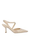 René Caovilla Rene' Caovilla Woman Pumps Platinum Size 6 Leather, Textile Fibers In Grey